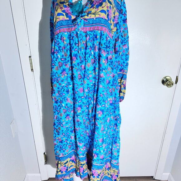Boho Floral Maxi Dress by R. Vivimos – Size L (12/14) - Picture 1 of 7